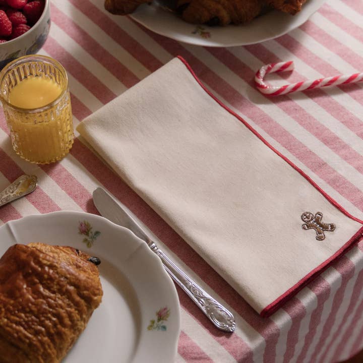 Ecru Nazaré napkins with christmas embroidery por atacado de Torres Novas