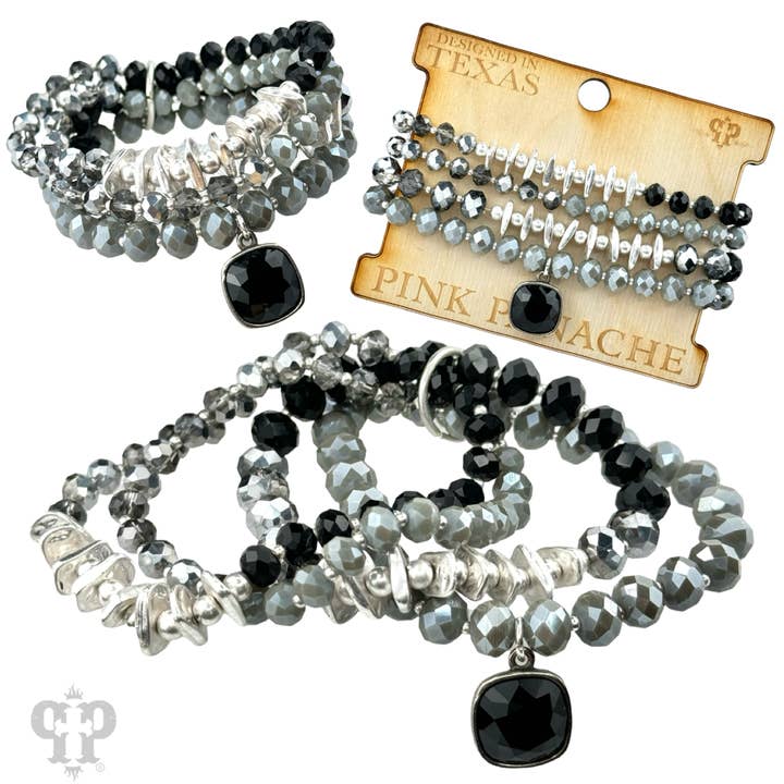 Pink Panache Brands - Wholesale Jewelry Set - Crystal mixed bead bracelet set4