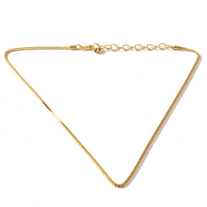 Gold Vermeil Box Chain Necklace for wholesale by Cocky Jewellery