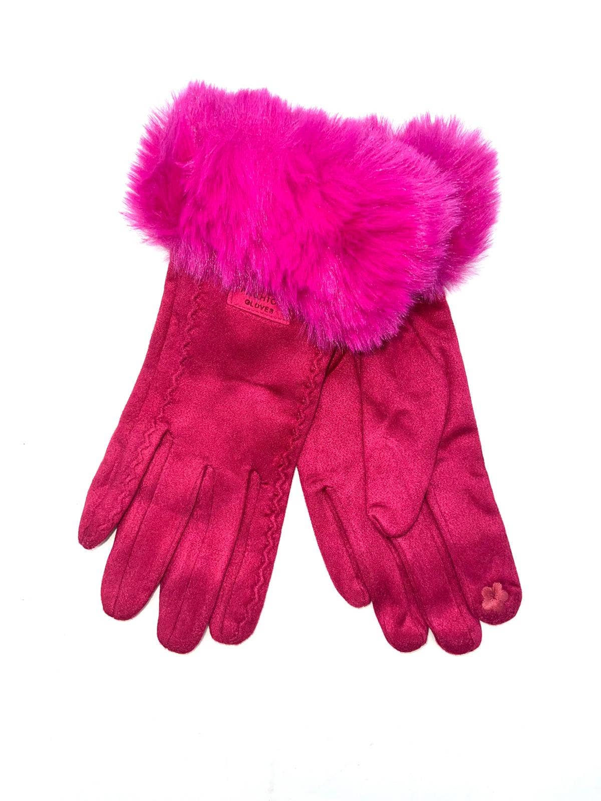 LINETA - Wholesale Gloves - Women's - ST-3009 Single glove with faux fur trim0