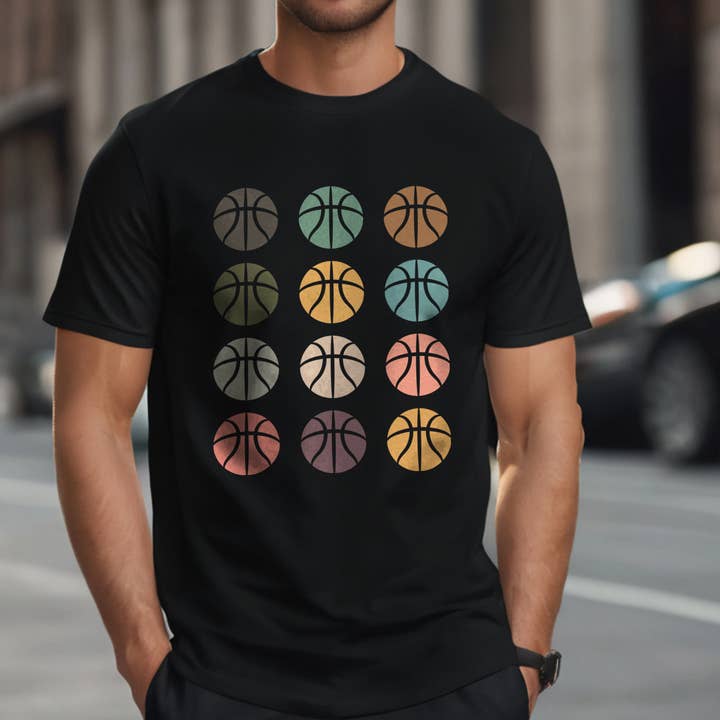 T-shirt de basket amusant Court Hustle Fan de sport Vintage Tee 4 pour la vente par Vivtrek