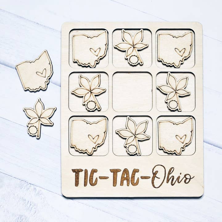Ohio Buckeye Tic-Tac-Toe Game for wholesale by The Trendy Traveler