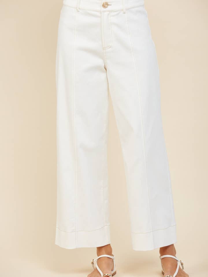 Rekbare twill culottebroek met contrasterende stiksels voor wholesale door Edit by Nine