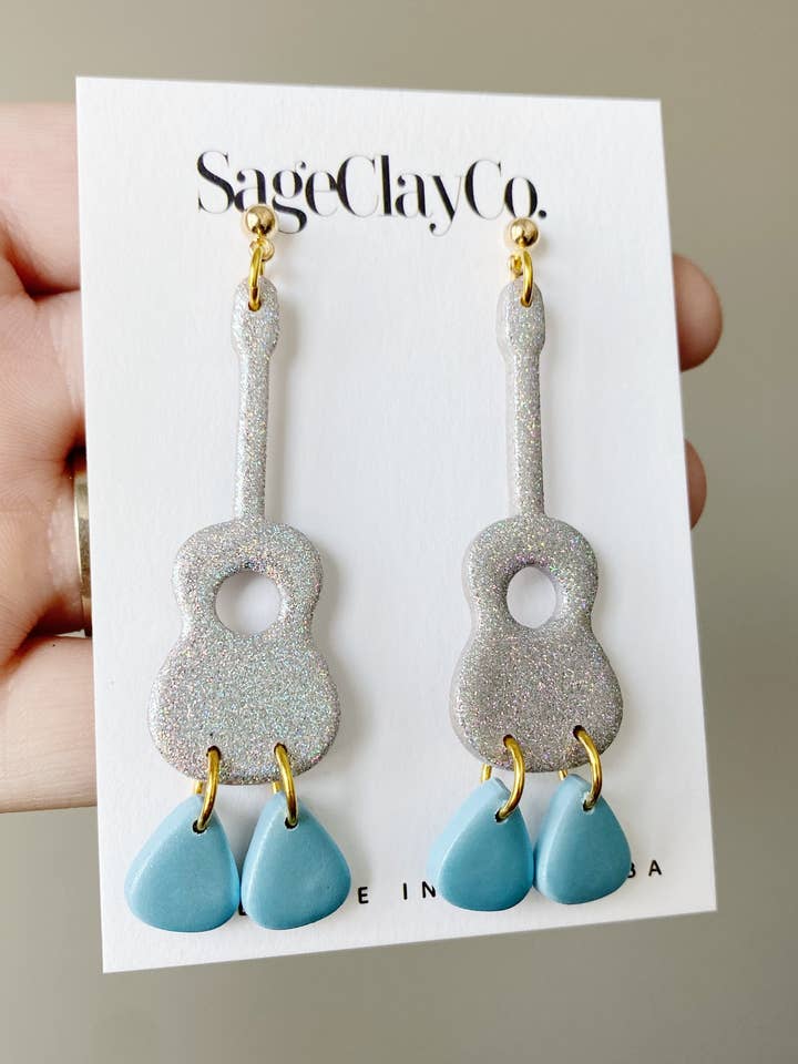 Tear Drops on my Guitar Taylor Swift Earrings for wholesale by SageClayCo