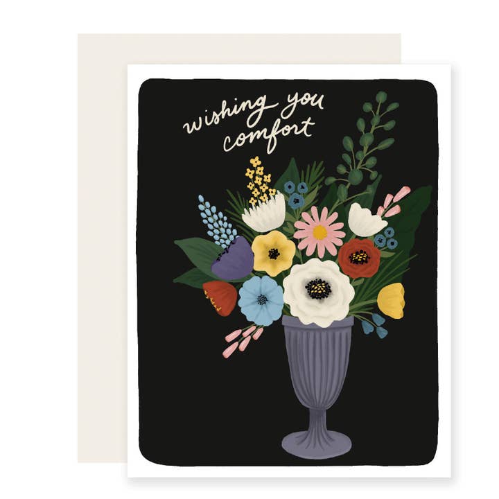 Comfort Flowers | Beautiful Sympathy Card | Floral Sympathy for wholesale by Slightly Stationery