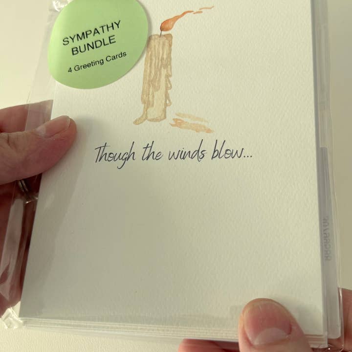 Sympati-pakke - Sæt med 4 lykønskningskort for engroshandel hos AligN Art Studio