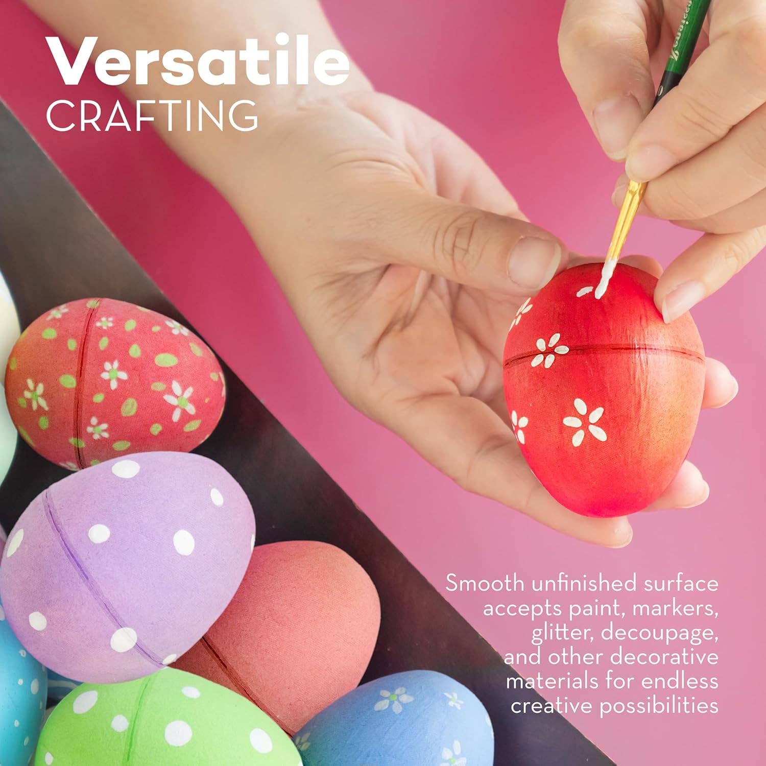 4E's Novelty - Wholesale DIY Craft Kit - 4E's Novelty 12 Pack DIY Paper Mache Easter Eggs – Paintable & Fillable for Easter Crafts1