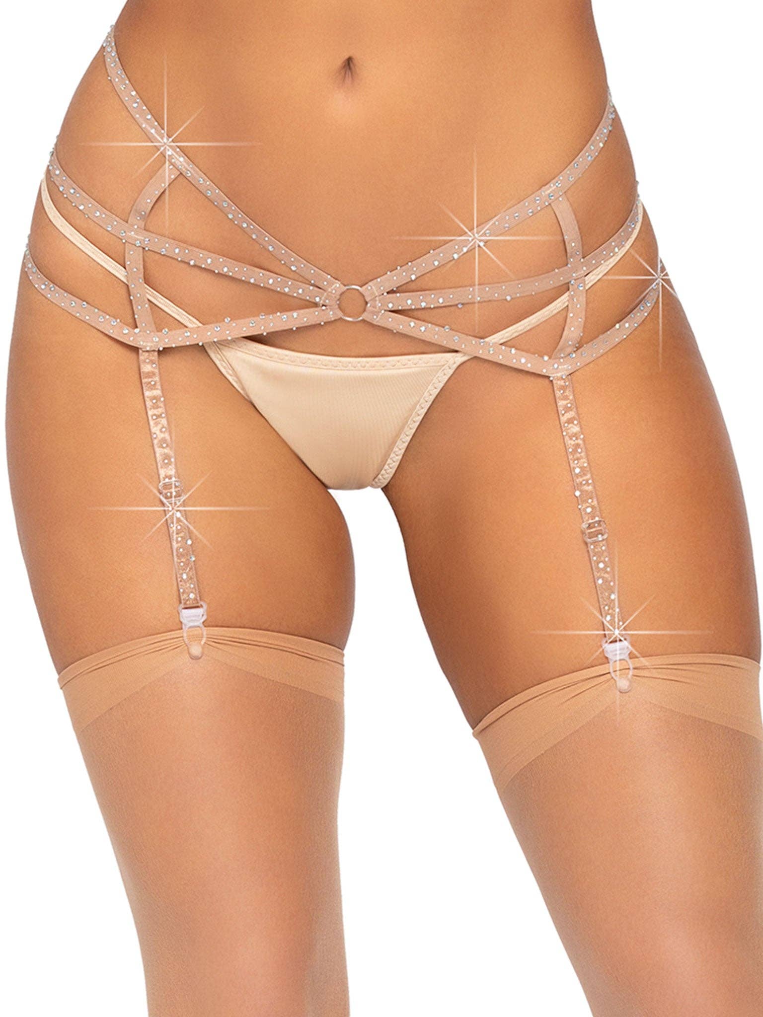 Leg Avenue - Wholesale Garter Belt - Women's - Estée Rhinestone Garter Belt1