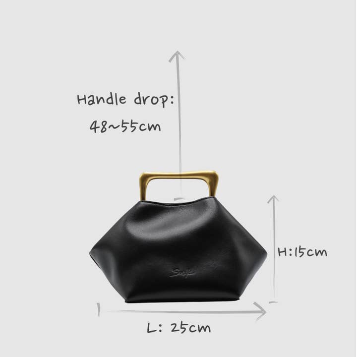Sook Stainable - Wholesale Top Handle Bag - Women's - Sora - Genuine Leather Metallic Handheld Bag Shoulder Bag13