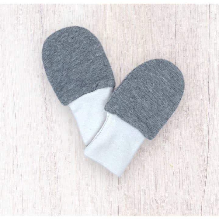 Solid Colors Baby Mittens /Newborn Scratch Gloves/Grey Mitt for wholesale by Jolly Bundles