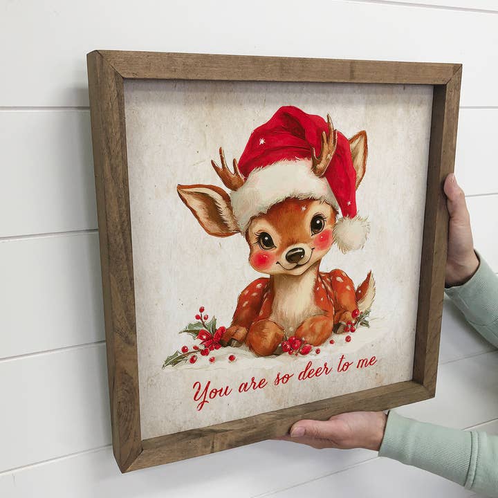Hangout Home - Wholesale Christmas Wall Art - You are So Deer To Me - Cute Animal Christmas Canvas Art2