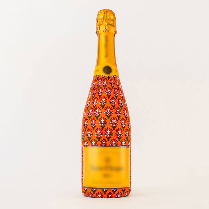 Beau Bottles Indian Blockprint Red Leaf - Champagne Collection for wholesale by Beau Bottles
