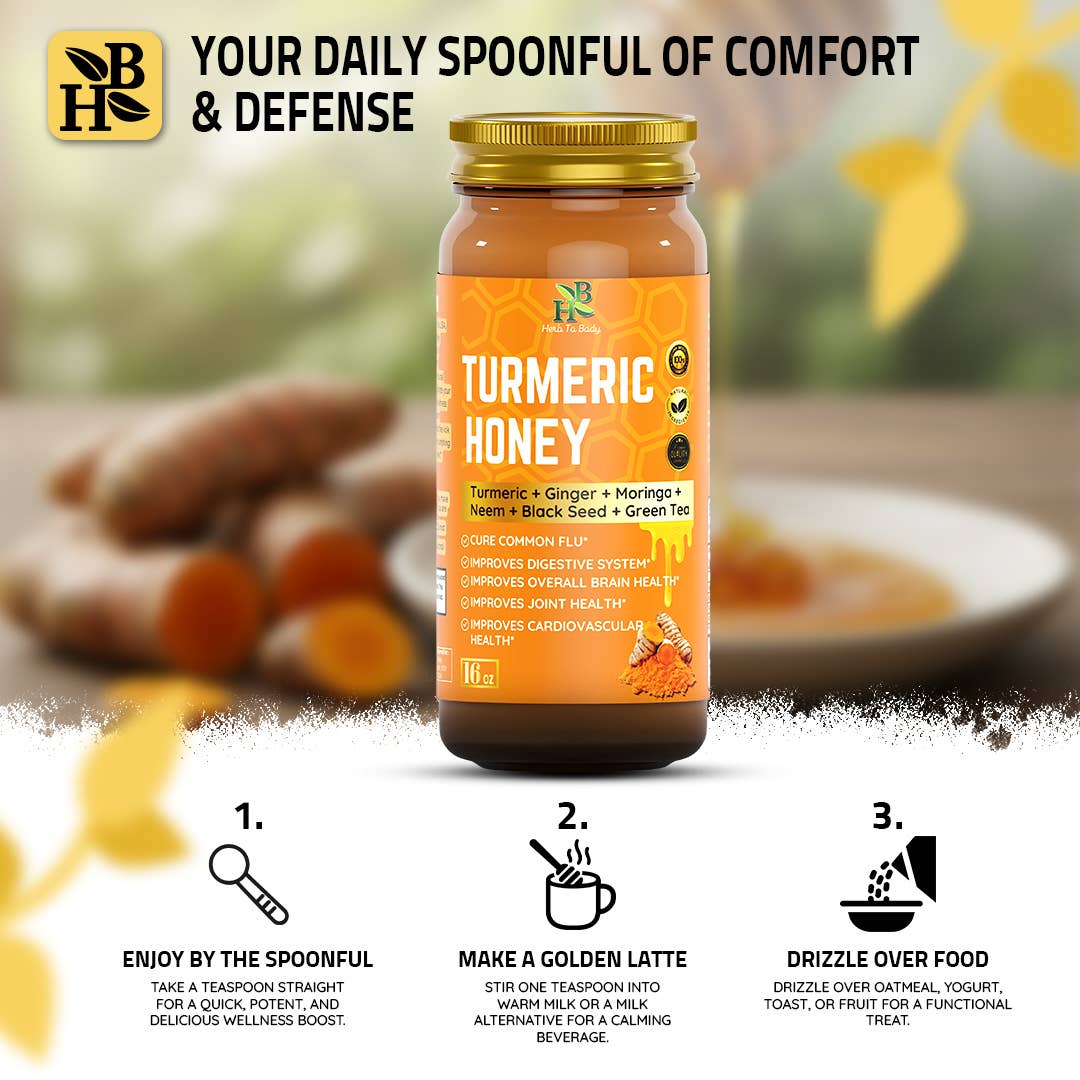 Herb To Body - Wholesale Honey - Turmeric Honey 16oz5