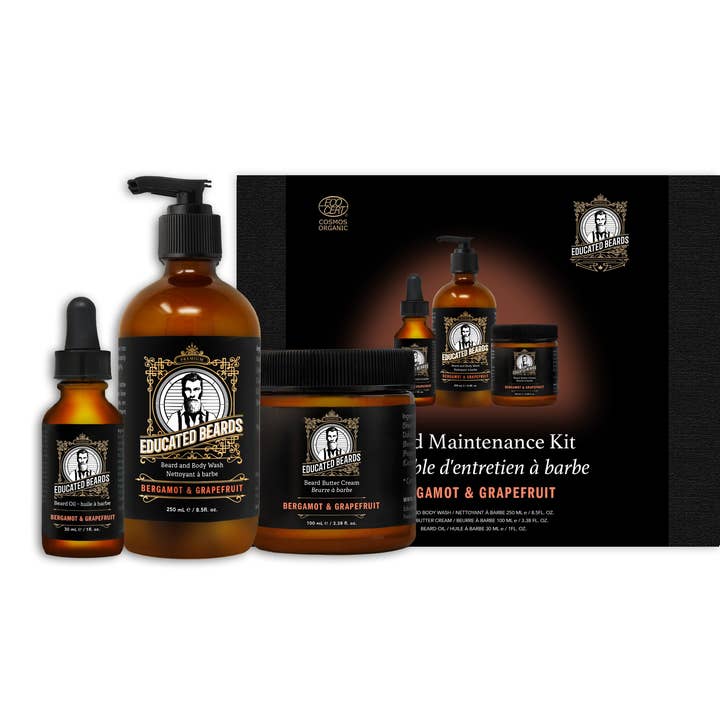Kit de Manutenção de Barba Toranja Bergamota por atacado de Educated Beards