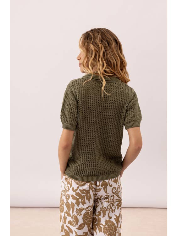 Lanidor - Wholesale Knit Top - Women's - Knit Polo Shirt With Buttons (437422-40)