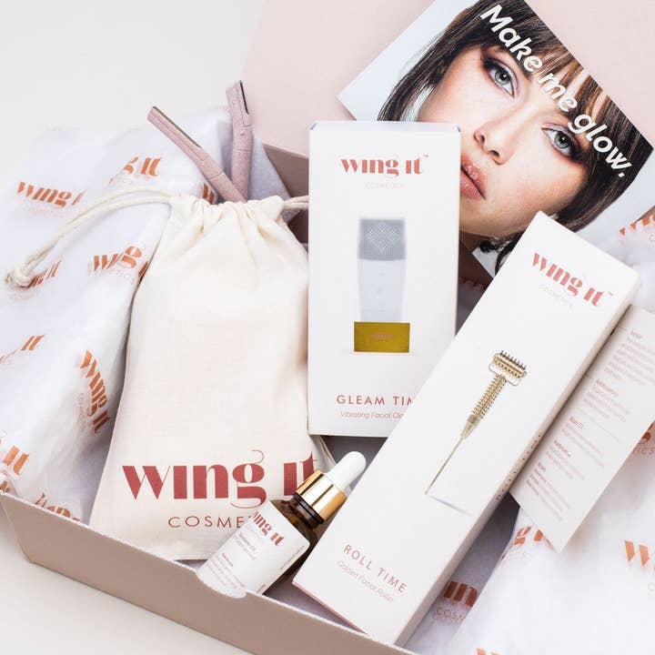 Make Me Glow - Coffret cadeau de thérapie faciale pour la vente par Wing It Cosmetics