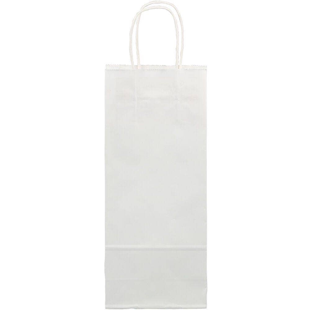 JAM PAPER - Wholesale Gift Bag - Wine Gift Bags, 5 1/4x3 1/2x13, White Kraft, 1PK1