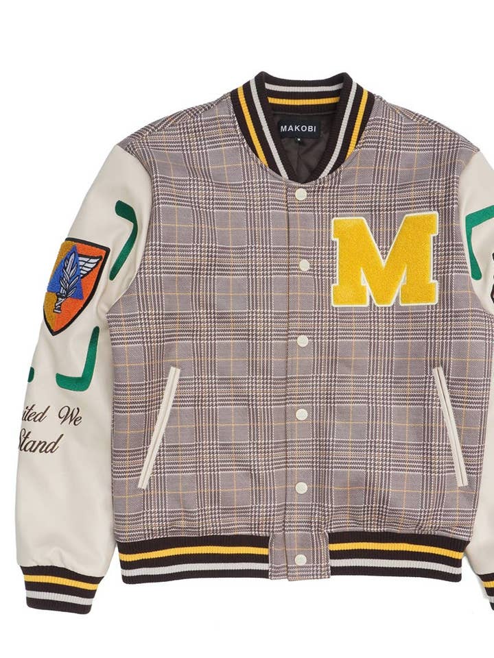 Giacca da ginnastica in tartan Vercelli M4315 - Cachi per la vendita all'ingrosso da parte di Makobi