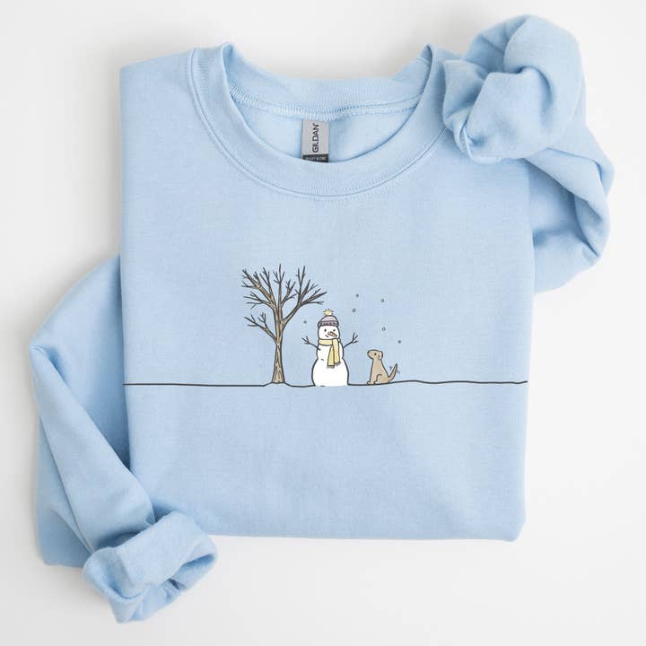 Refinery Number One LLC - Wholesale Graphic Sweatshirt - Women's - Snowman, Dog, Christmas, Winter, Santa, Xmas Snow Sweatshirt