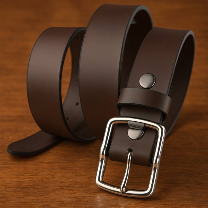 TLG Canada - Wholesale Belt - Men's - Genuine Leather Belt | Rich Brown | Thick 4mm5