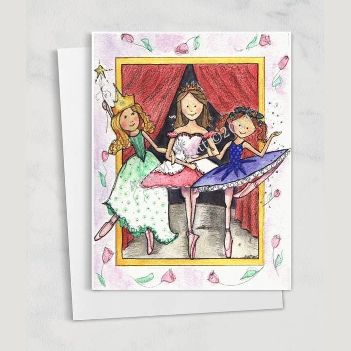 Birthday - Ballerina Trio Greeting Card for wholesale by Lula Bell Cards and Gifts