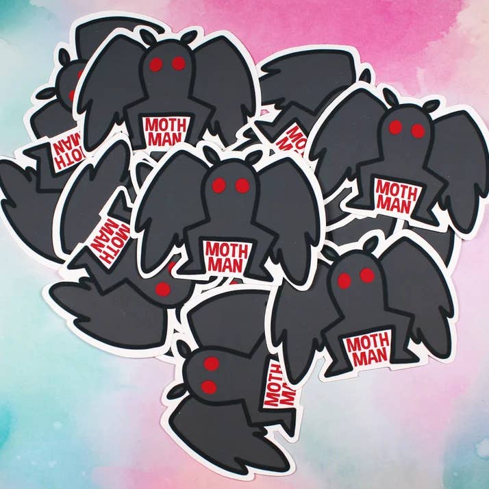 Mothman - Weatherproof Glossy Sticker for wholesale by Bailey's Doodles