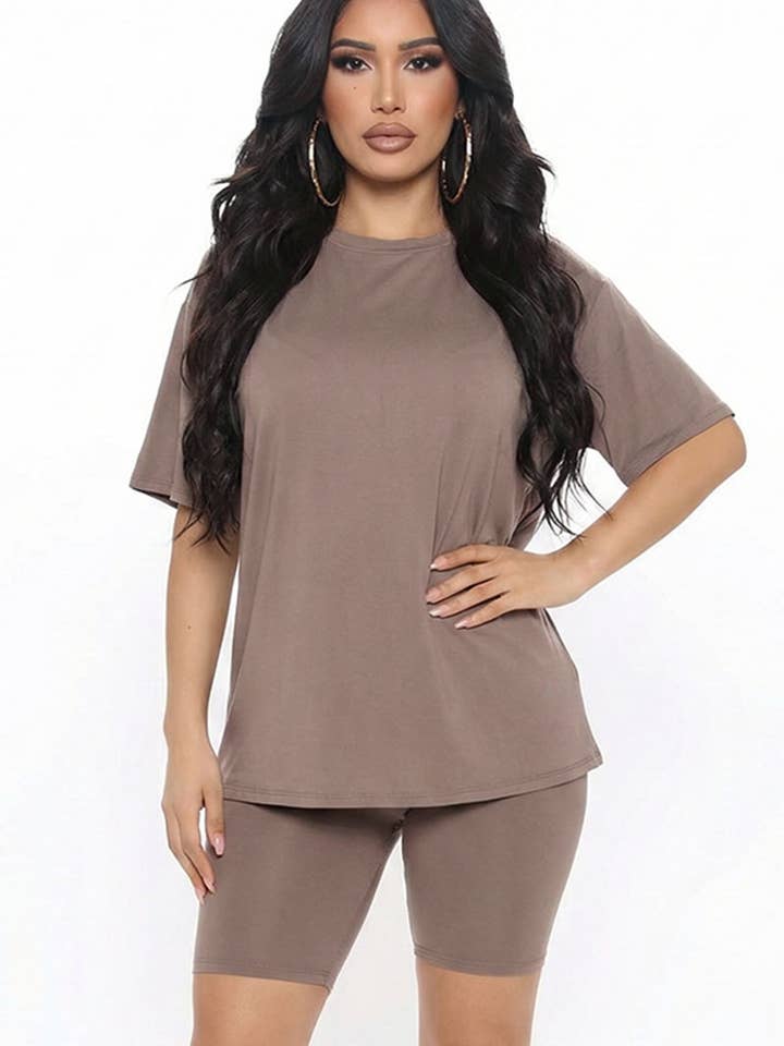 CAPELLA APPAREL - Wholesale Activewear Set - Women's - Loose Fit Top & Bike Shorts Set52