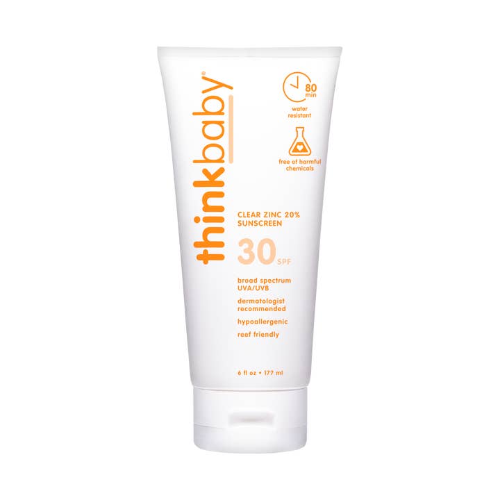 Think - Wholesale Sunscreen - Think Baby SPF 30 Clear Zinc Sunscreen (6oz), EWG Verified