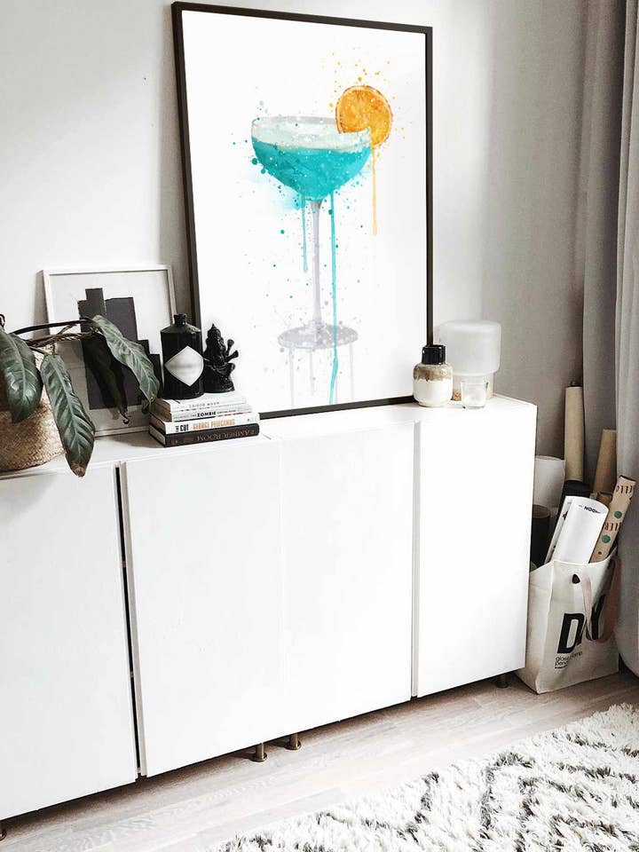 Blå lagunen 'Coupe' Cocktail väggkonst Print för wholesale av We Love Prints