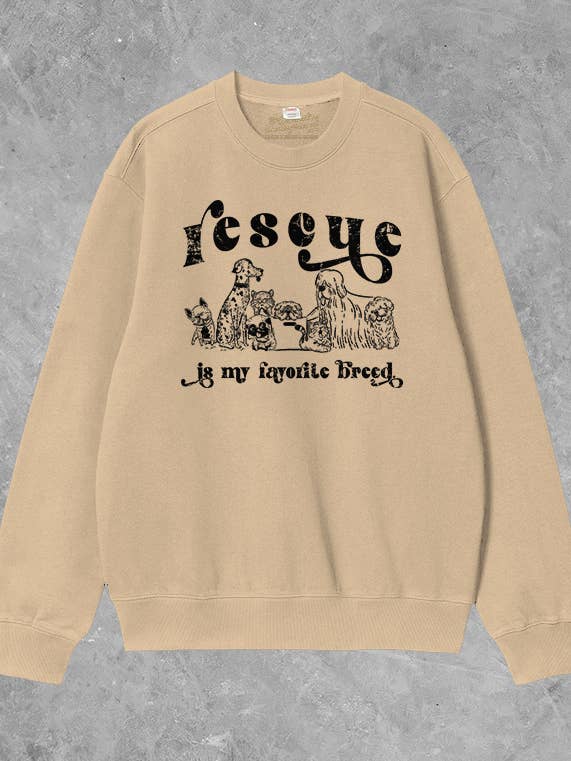 The Clandestine Underground – wholesale Sweatshirt med tryck - Unisex – Räddning är min favoritras, djurtröja i boxig bomull0