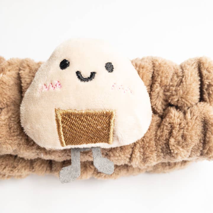 Eggy Cakes - Vente Bandeau pour le spa - Bandeau de spa en peluche Onigiri3