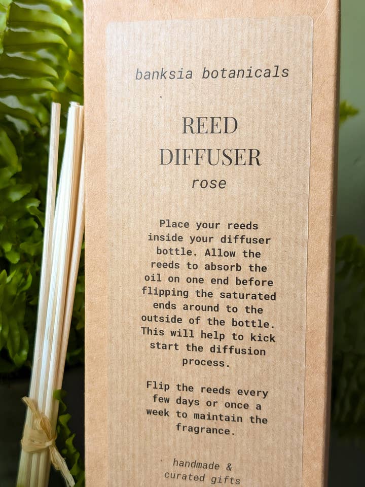 Rose Reed Diffuser for wholesale by Banksia Botanicals