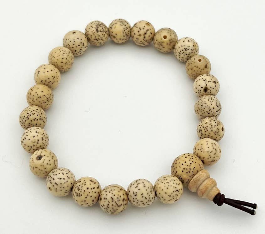 Namu Baru Inc. - Wholesale Beaded Bracelet - White Lotus Seed Beaded Bracelet - Wrist Mala - 8mm7