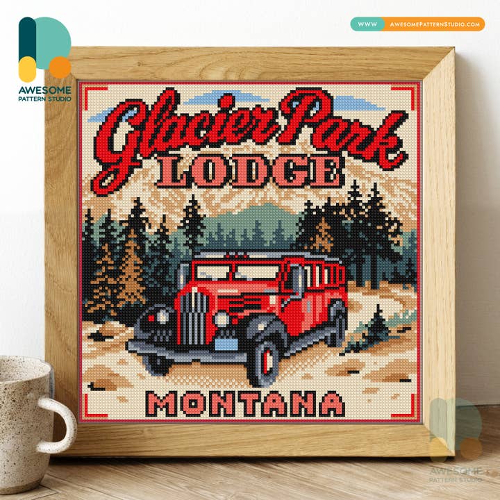 Glacier Park Lodge DS3178, Diamond Painting - 120x120 for wholesale by Awesome Pattern Studio