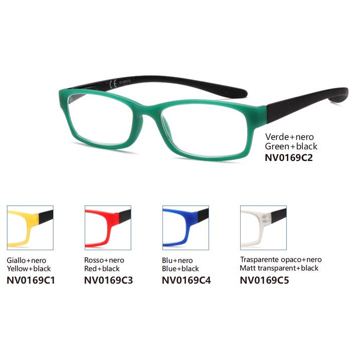 Forhåndsmonterede læsebriller med tofarvet stel NV0169 for engroshandel hos NEW VISION MILANO SRL
