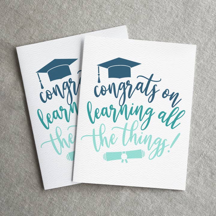 Blue Thistle - Vente Carte de remise de diplôme - Carte de remise de diplôme, Félicitations pour avoir appris toutes les choses2