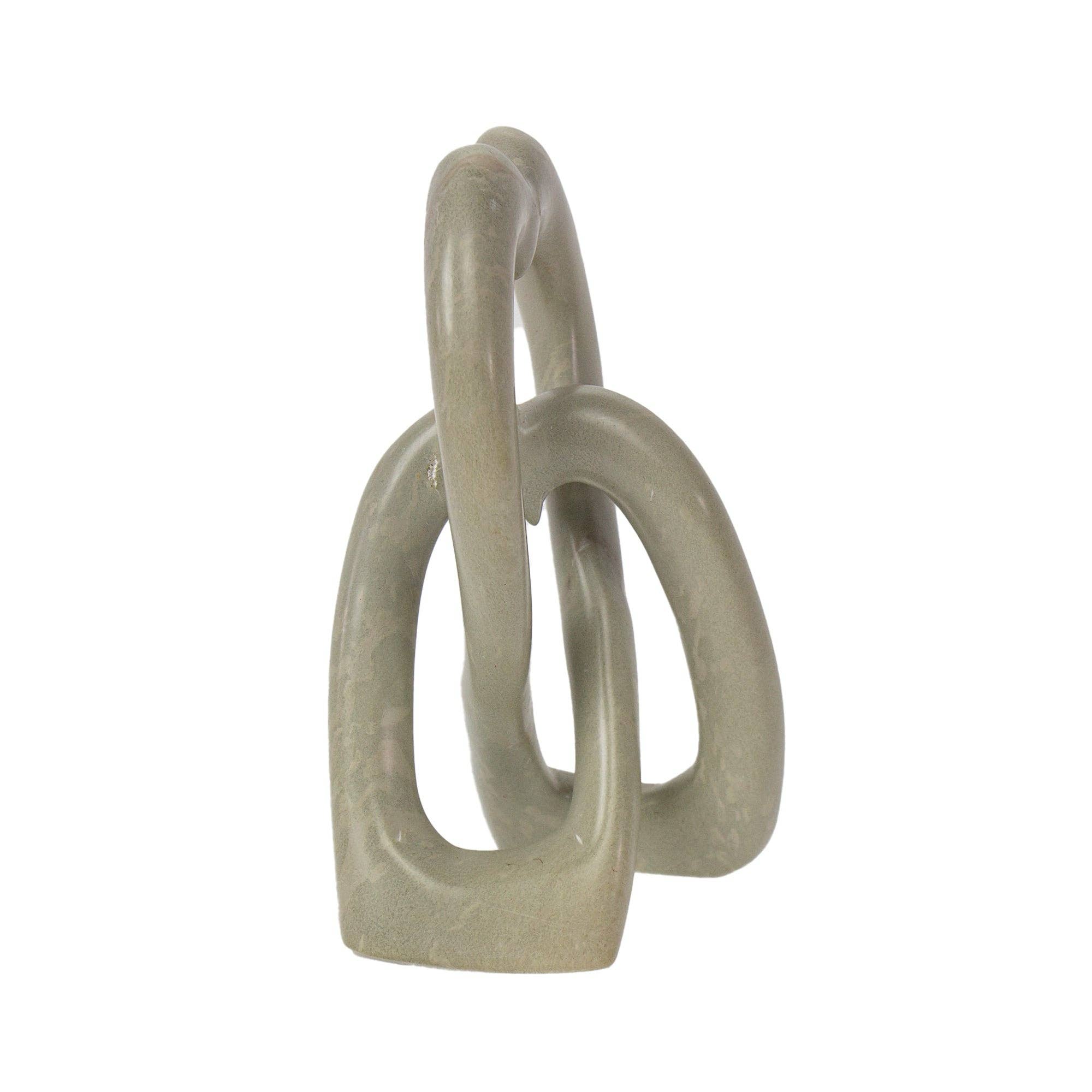 Global Crafts - Wholesale Sculpture - Soapstone Heart Eternal Love Knot Sculpture. 6 inch6