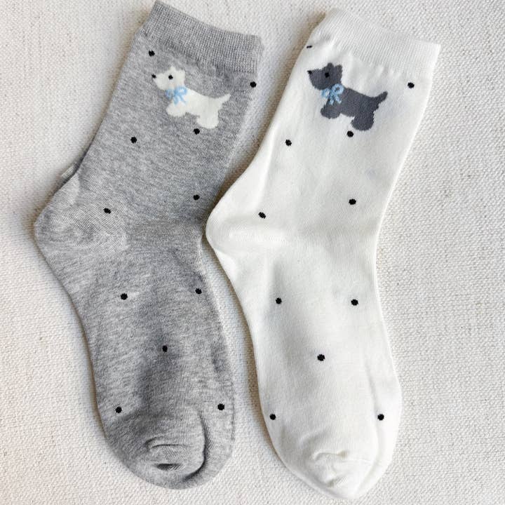 Ellison+Young - Wholesale Socks - Women's - Scottie Dog Pattern Socks Set Of 21