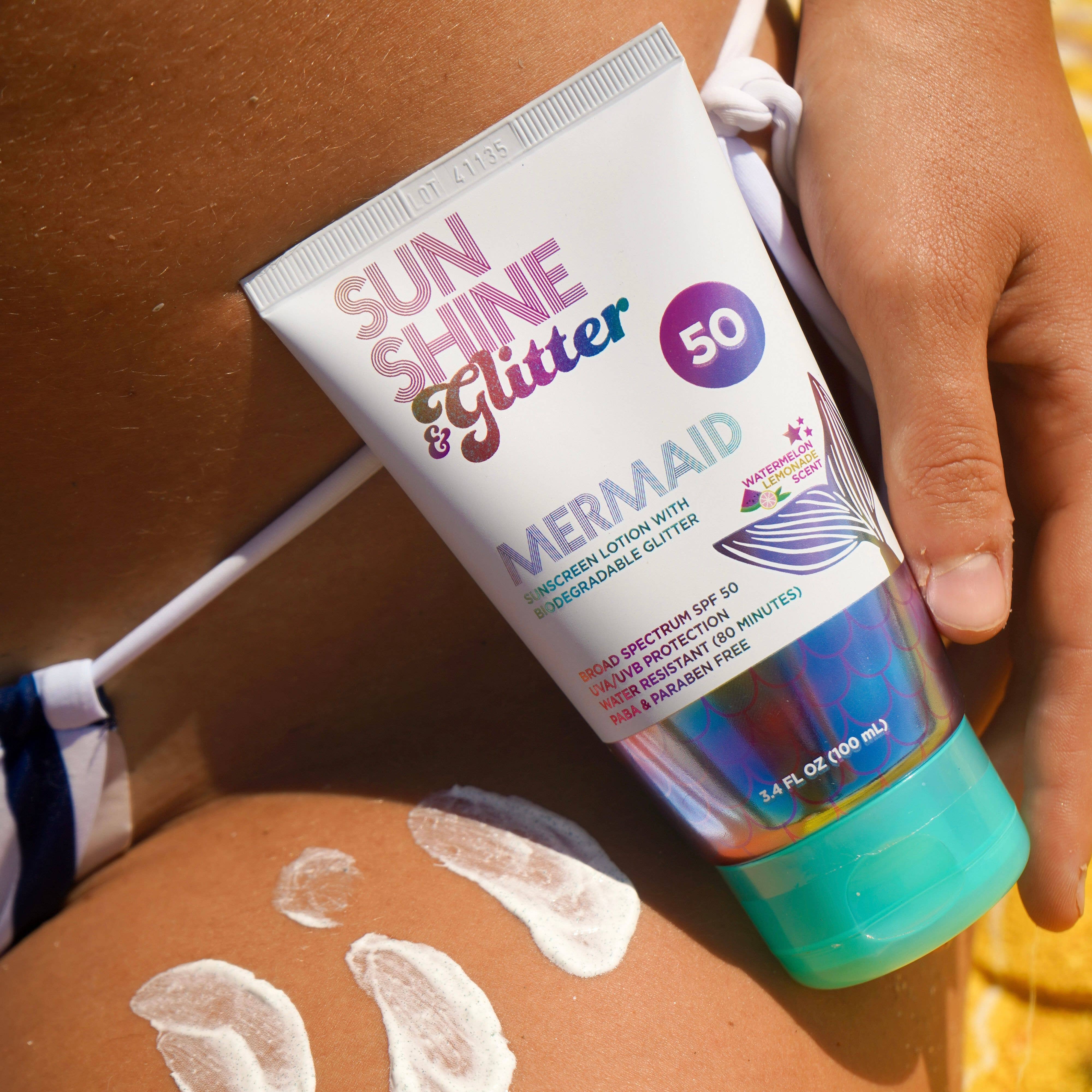 Sunshine & Glitter - Wholesale Sunscreen - NEW! S&G Mermaid Biodegradable Glitter SPF 50 TUBE4