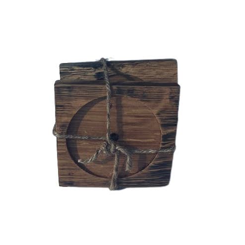 Bourbon Barrel Stave Coasters - Set of (2) for wholesale by Fire & Fluff Laser Art Studio