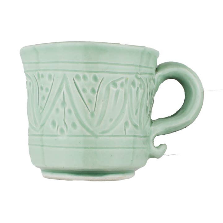 Sustainable Artisan Tea Cup & Saucer Set for wholesale by The Moro Company