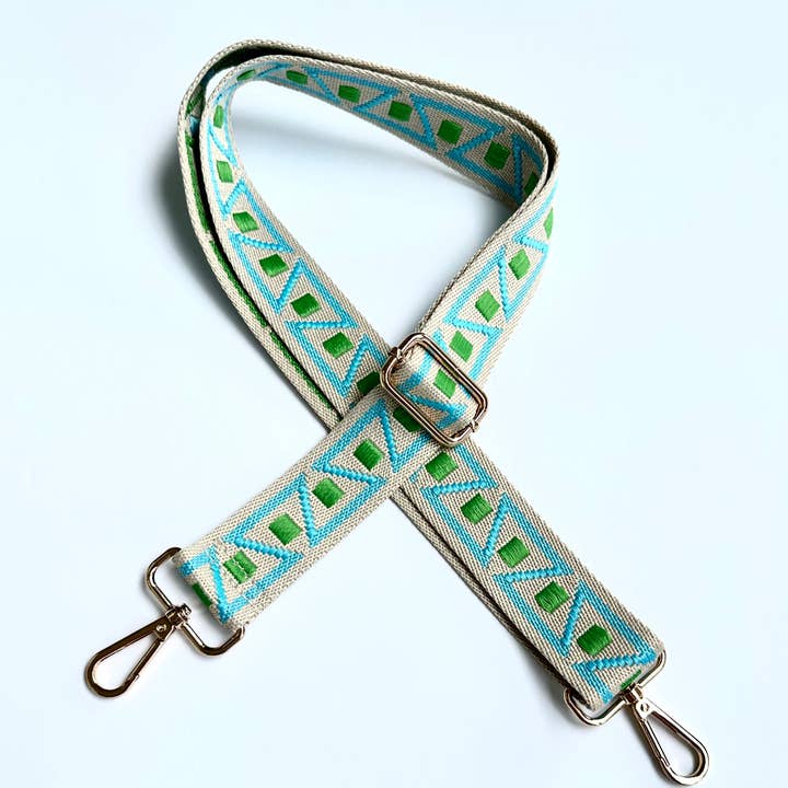 SALE Guitar Strap Crossbody Belt Geometric Aqua Green for wholesale by iconic mi