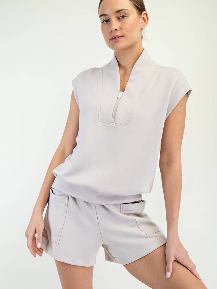 MODAL SCUBA LUXE V-NECK SLEEVELESS TOP for wholesale by Rae Mode