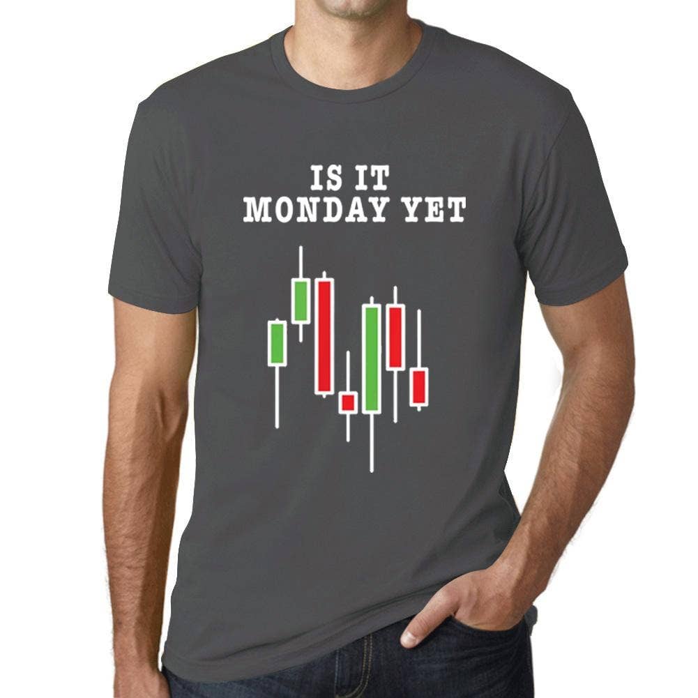 ULTRABASIC - Wholesale Screen Printed T-Shirt - Men's - Men’s Graphic T-Shirt Is It Monday Yet Stock Market Traders Aqua Gift Idea7