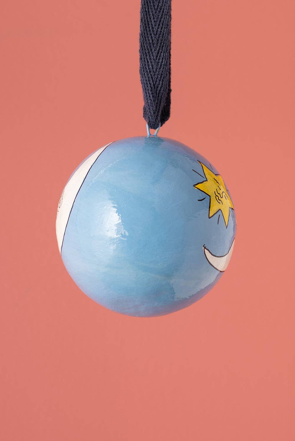 Ian Snow Ltd - Wholesale Ornament - The Moon Blue Bauble1