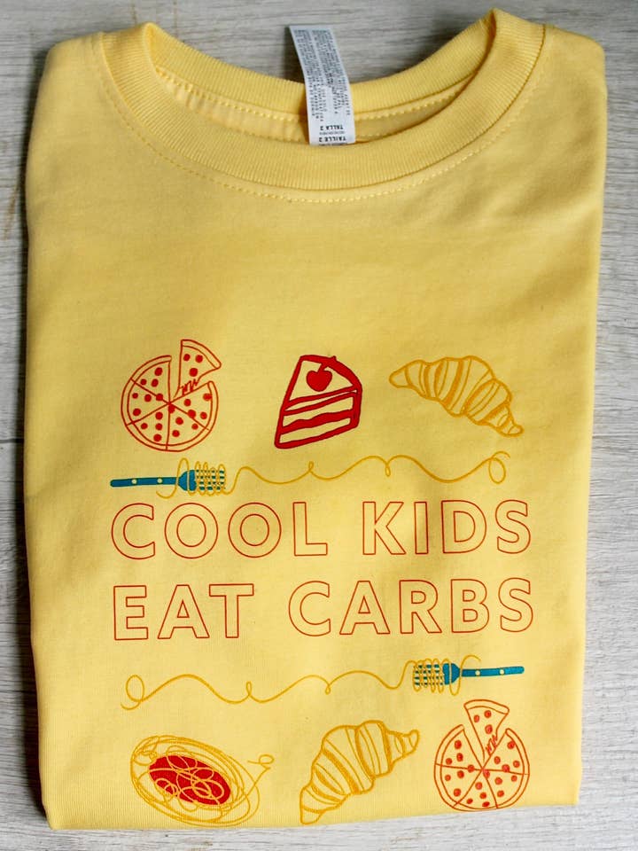 Camiseta para niños pequeños "Los Niños Geniales Comen Carbohidratos" - ropa para niños amantes de la comida para venta al por mayor de Overseasoned