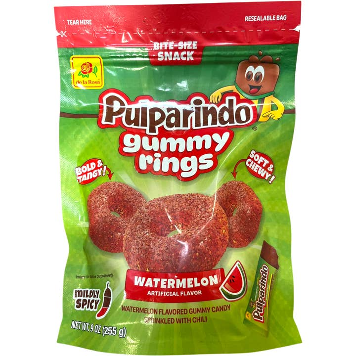 Cow Crack Wholesale - Wholesale Gummy - De La Rosa Pulparindo Gummy Rings Watermelon