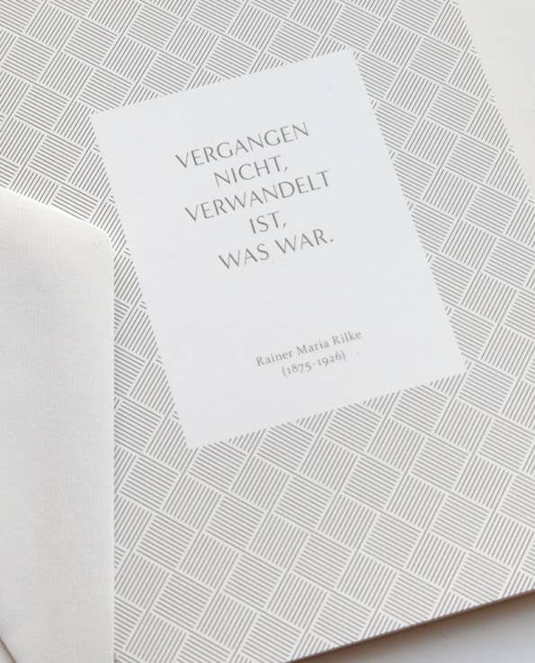 Haferkorn & Sauerbrey - Wholesale Sympathy Card - Rilke Sympathy Card/Condolence Card1