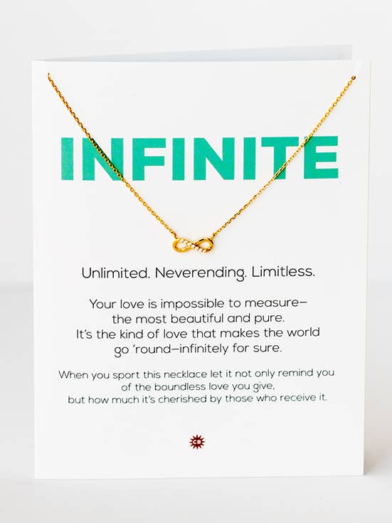 INFINITE | Gold necklace with CZ infinity symbol pendant for wholesale by CHEEKYBOOM