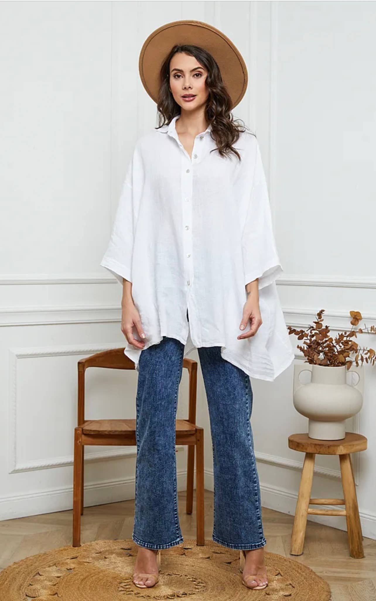 LÉA & LUC - Wholesale Button Down Shirt - Women's - 100% Linen Shirt REF. 285831